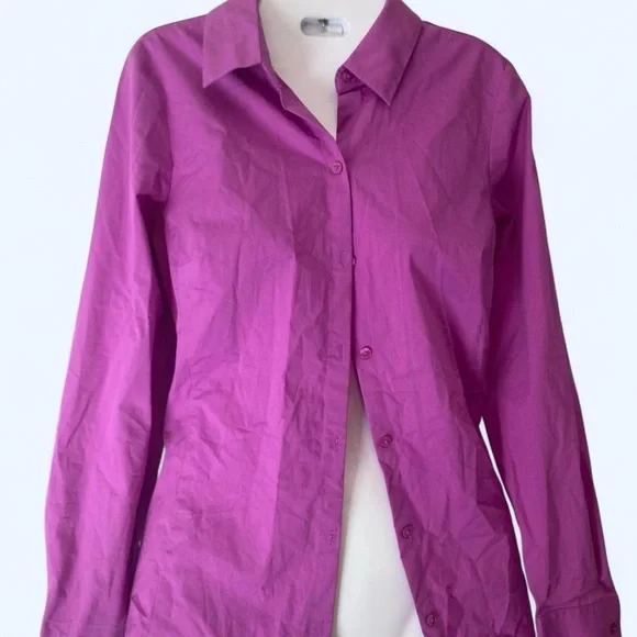 Purple button-up shirt with a relaxed fit Worthington 4 - Picture 3 of 4